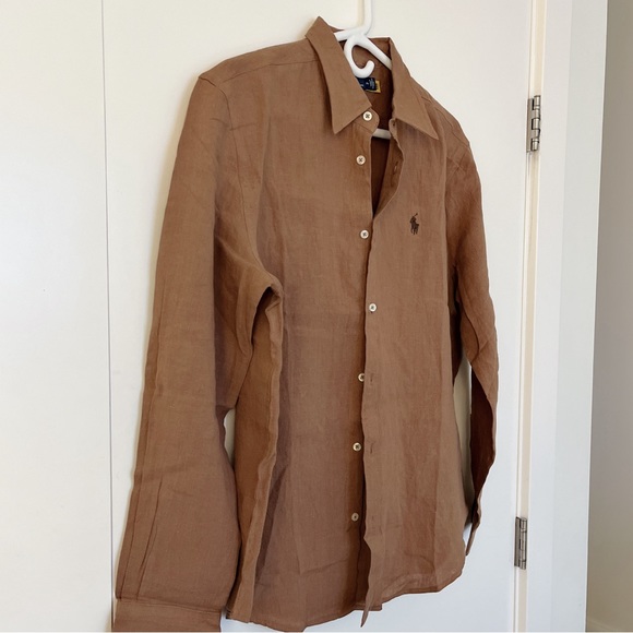 NEW RALPH LAUREN Linen Shirt Khaki Size XL Women BNWT - Picture 3 of 8